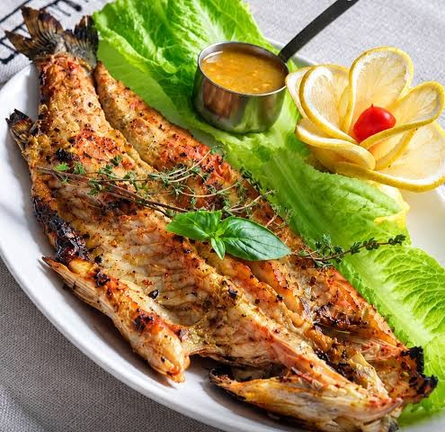 سمك لبراك مشوي
